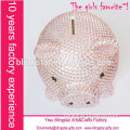 Hot selling wholesale beaded crystal diamond rhinestone piggy bank money box